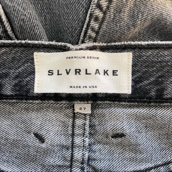 SLVRLAKE Beatnik High Rise Slim Jean Moon Light Charcoal Size 27 - Picture 7 of 8